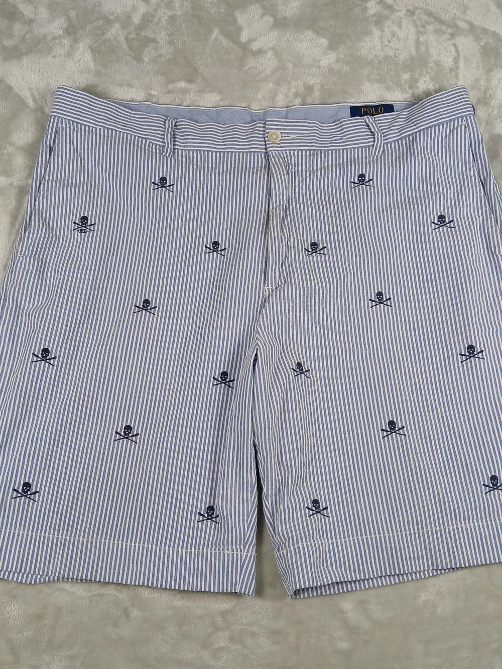Polo Ralph Lauren Seersucker Shorts 38 Men's Skull All Over Print
